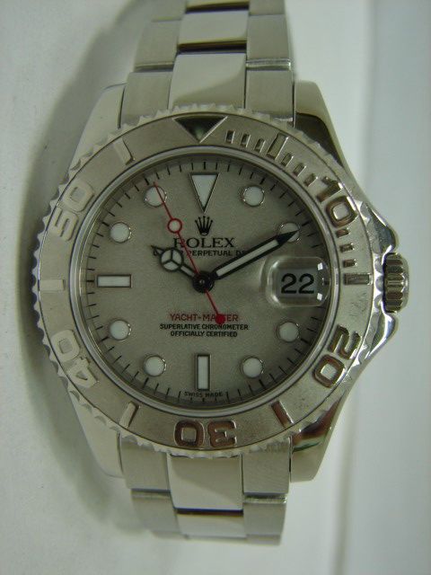 彰化流當手錶拍賣 原裝 ROLEX 勞力士 遊艇系列 Yacht Master 168622 鉑金外圈 男錶 PR227